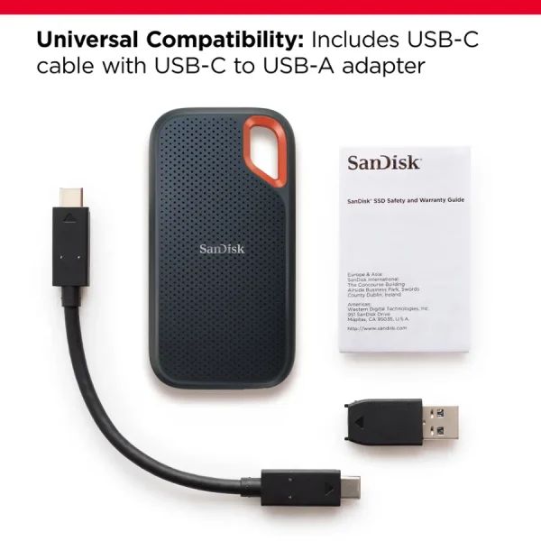 SanDisk - Extreme Portable 4TB External USB-C NVMe SSD - Black - Image 3