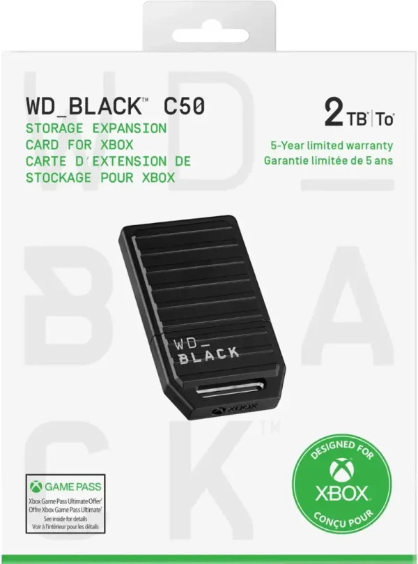 WD - C50 1TB Storage Expansion Card for Xbox Series X|S Gaming Console SSD - Black - Image 2